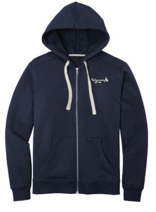 Wisconsin Scripty Zip Up Hoodie