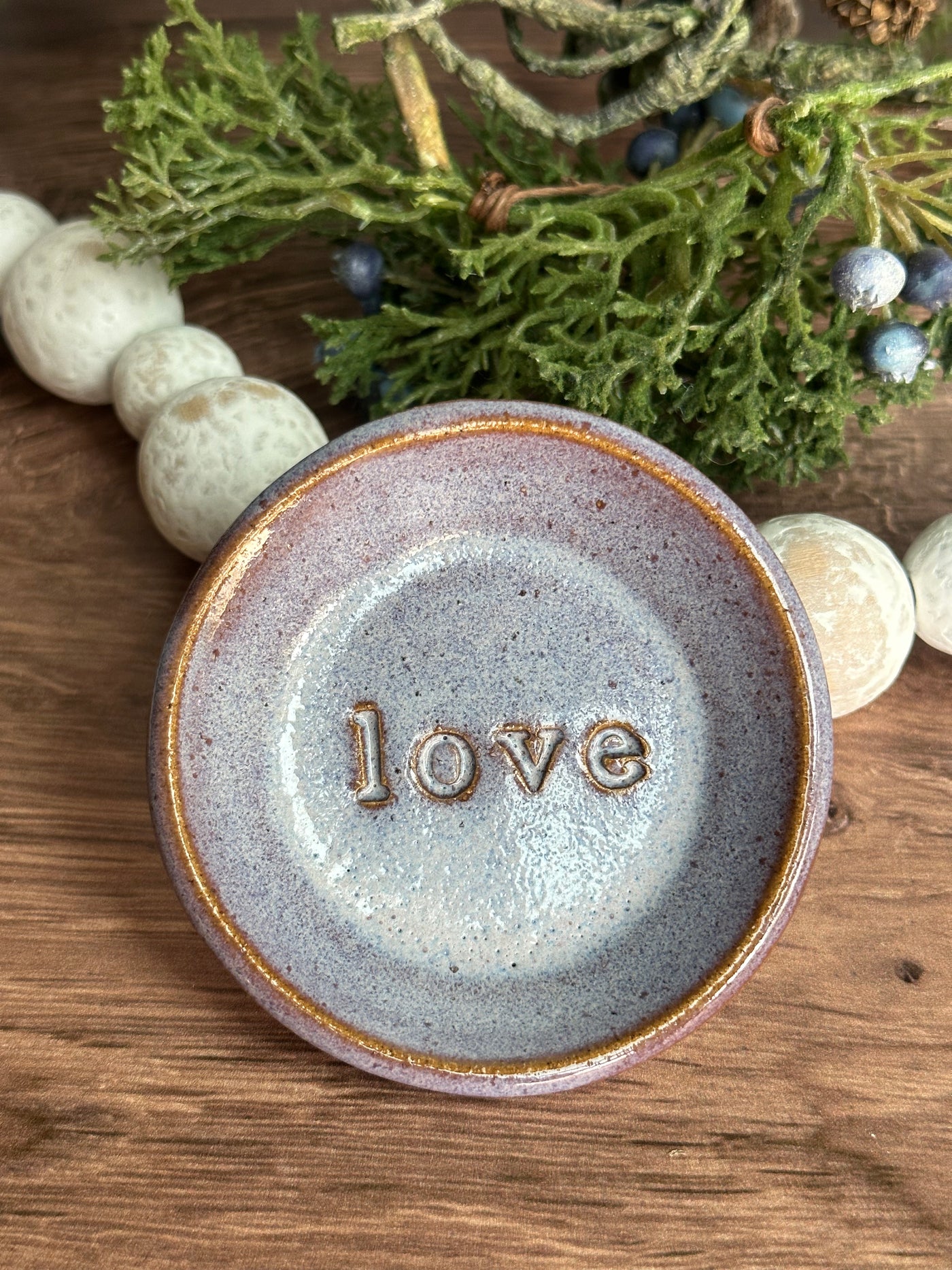Lavender ceramic love wish dish