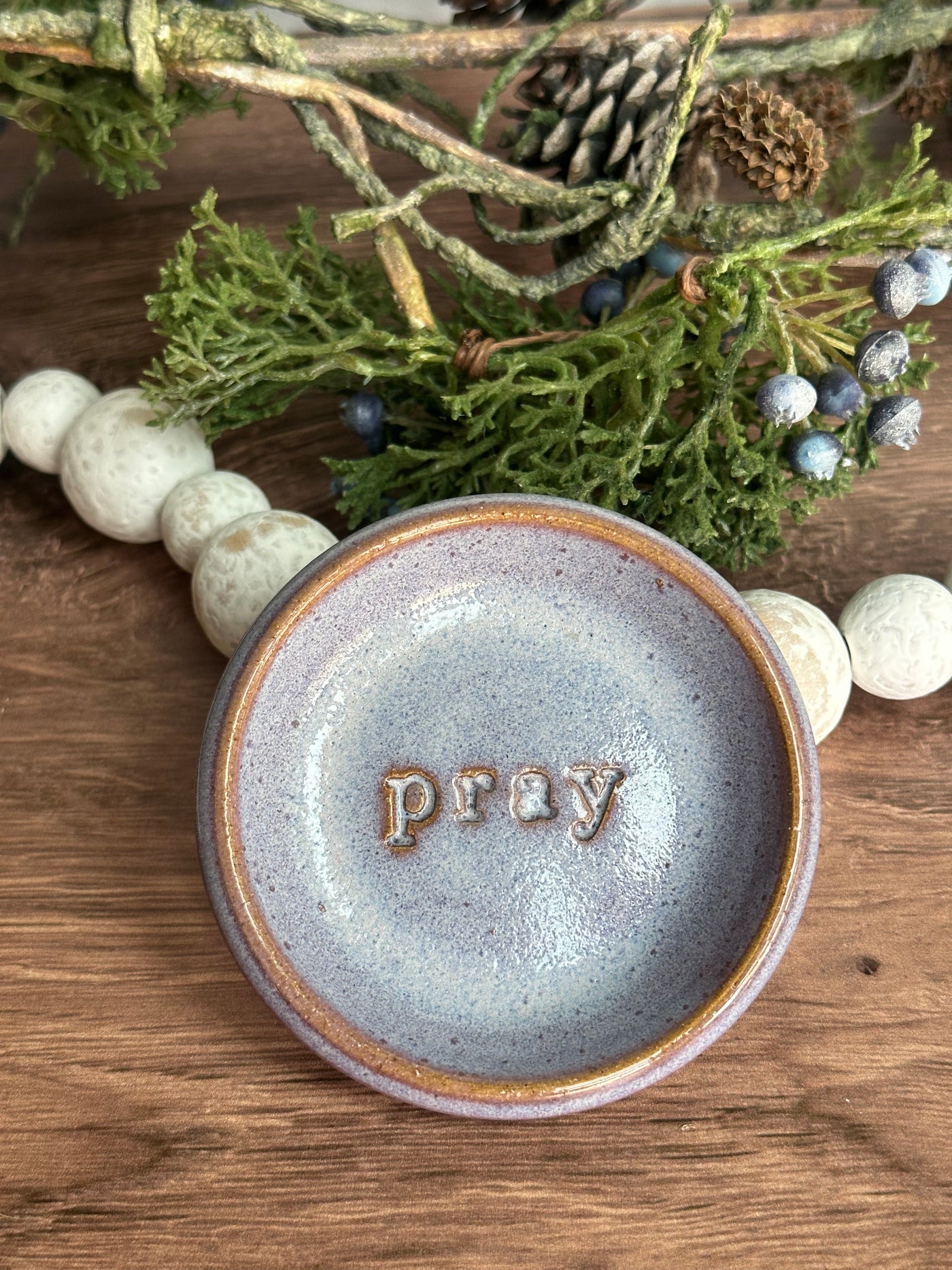 lavender ceramic pray wish dish