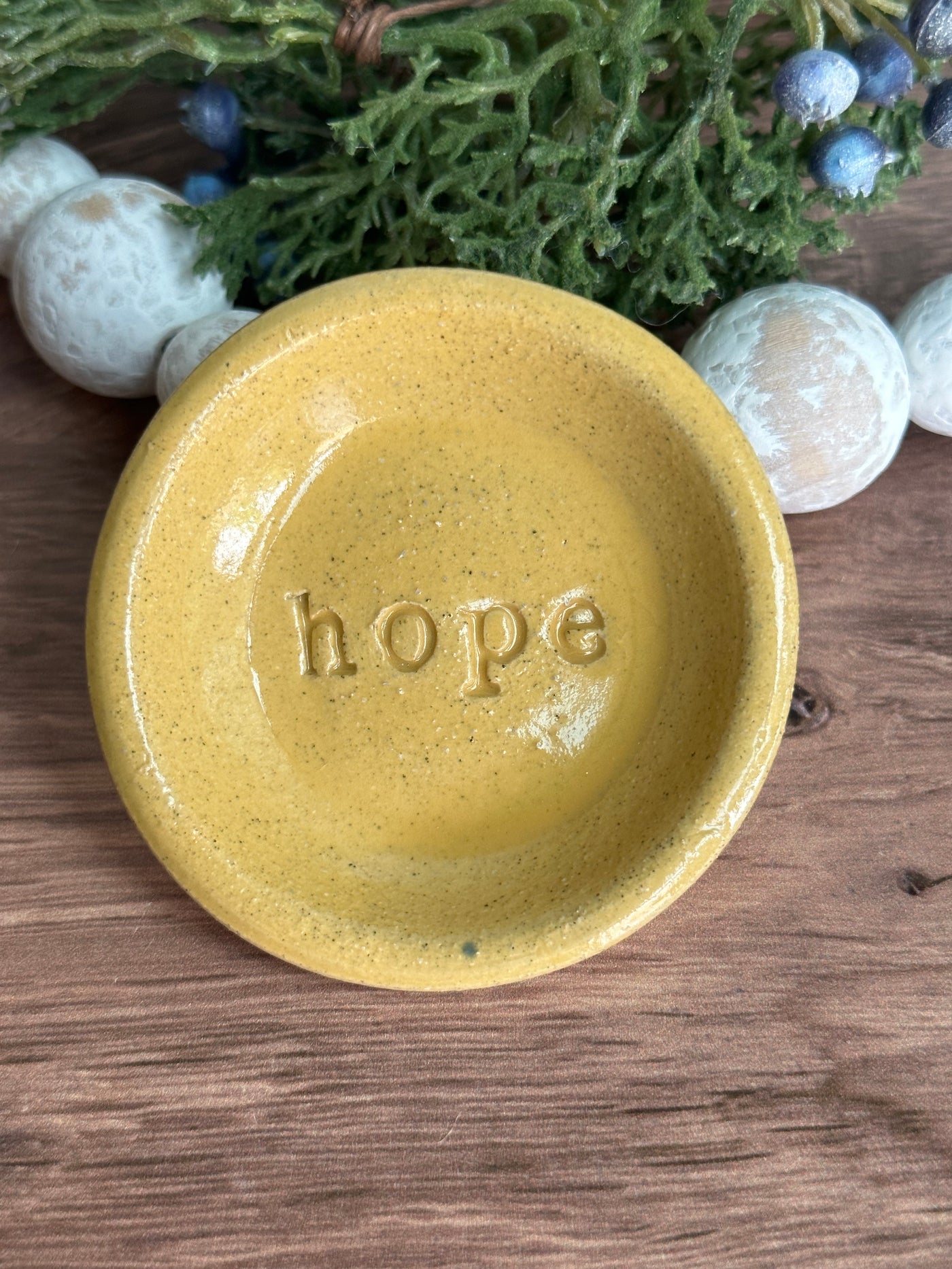 mustard ceramic hope wish dish
