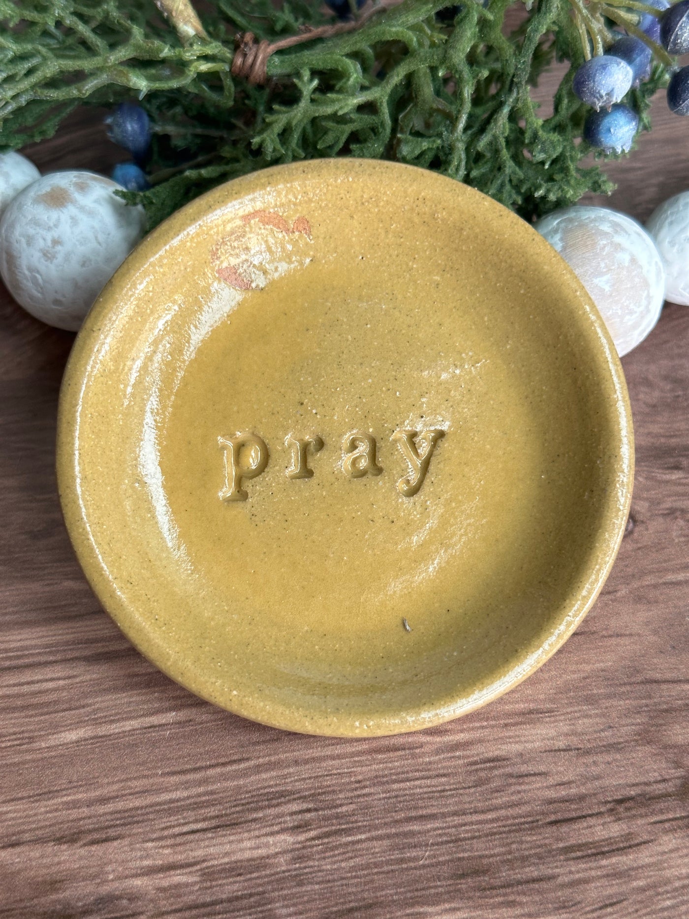 mustard ceramic pray wish dish