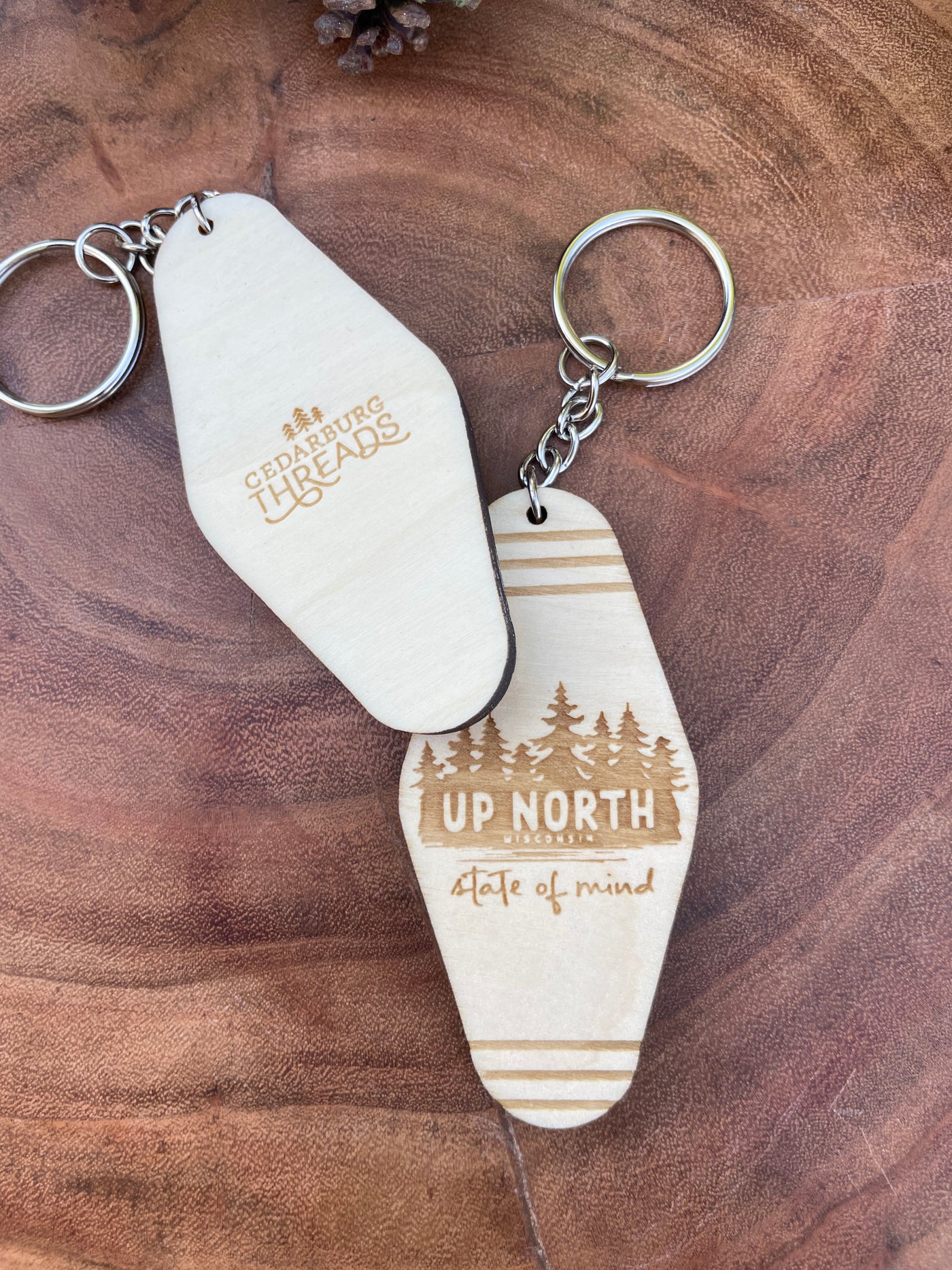 Wooded Up North Keychain - Local Delivery