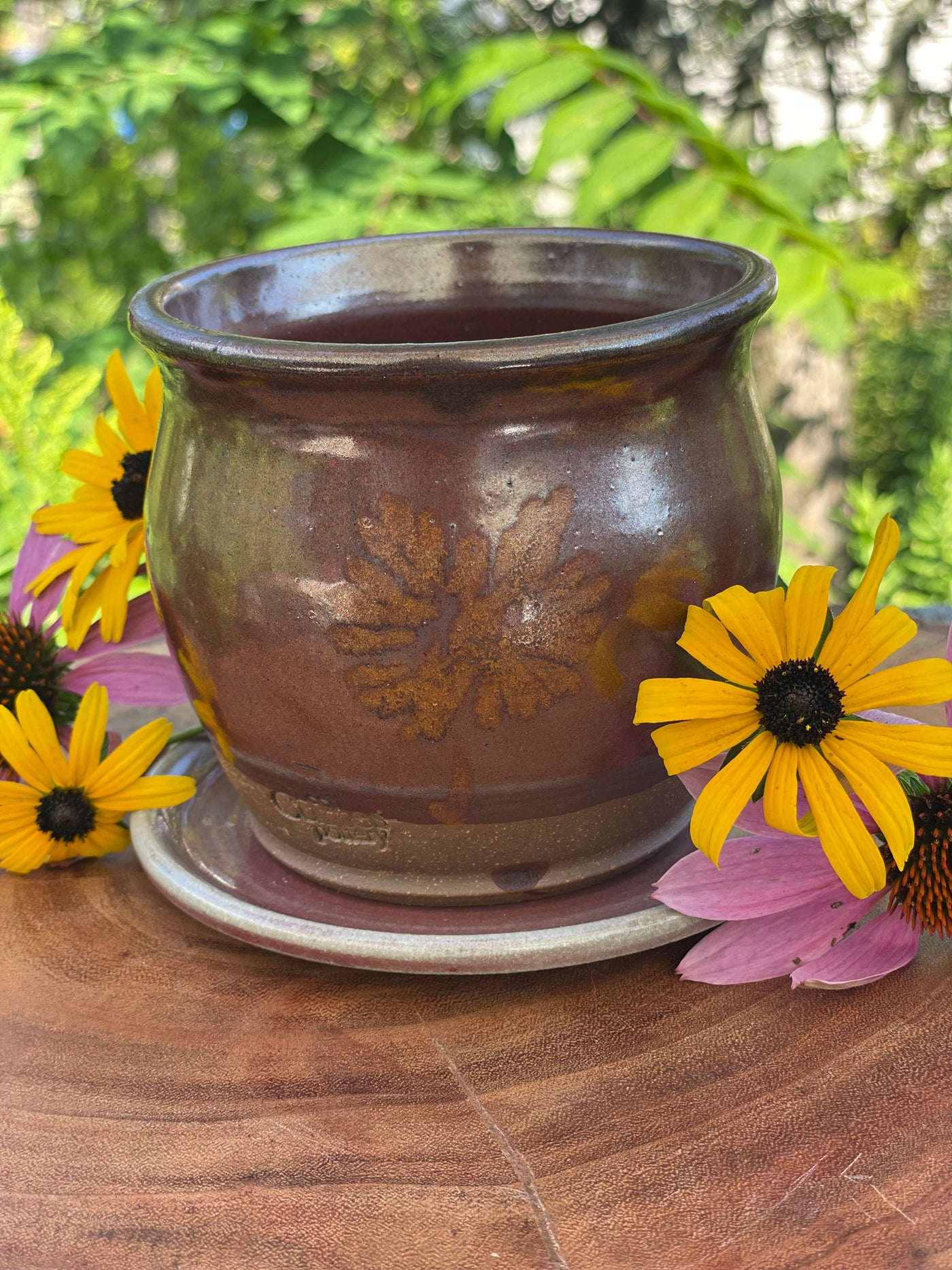 Hand-thrown Planter and saucer