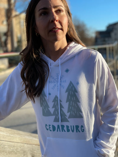 White Cedarburg Snowy tree hoodie