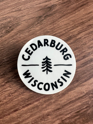 Cedarburg, Wisconsin circle vinyl sticker in black