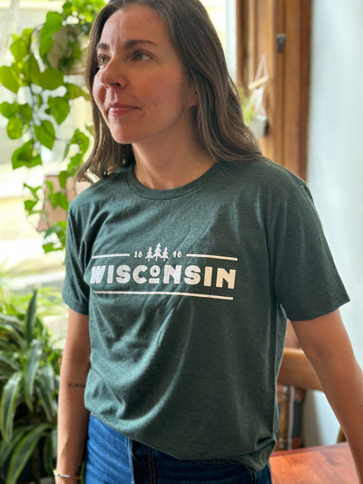 Forest Green Wisconsin 1848 unisex short sleeve t-shirt