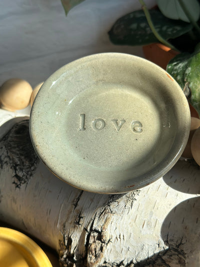 Grey ceramic love wish dish