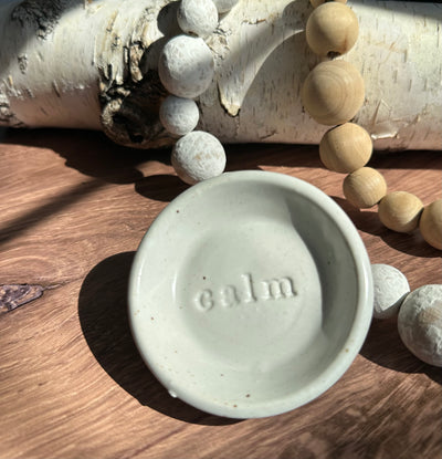 White ceramic calm wish dish