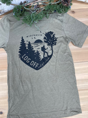 Olive Triblend Log Off Unisex T-shirt