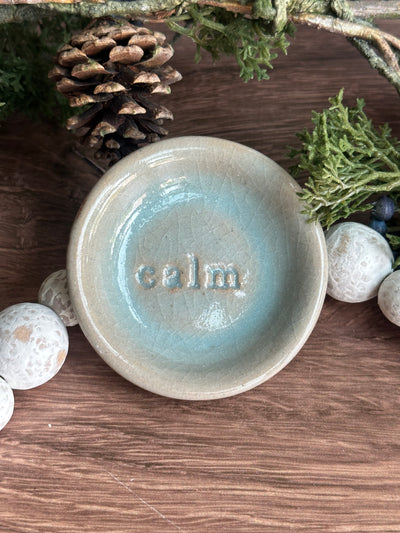 Icy Blue ceramic calm wish dish