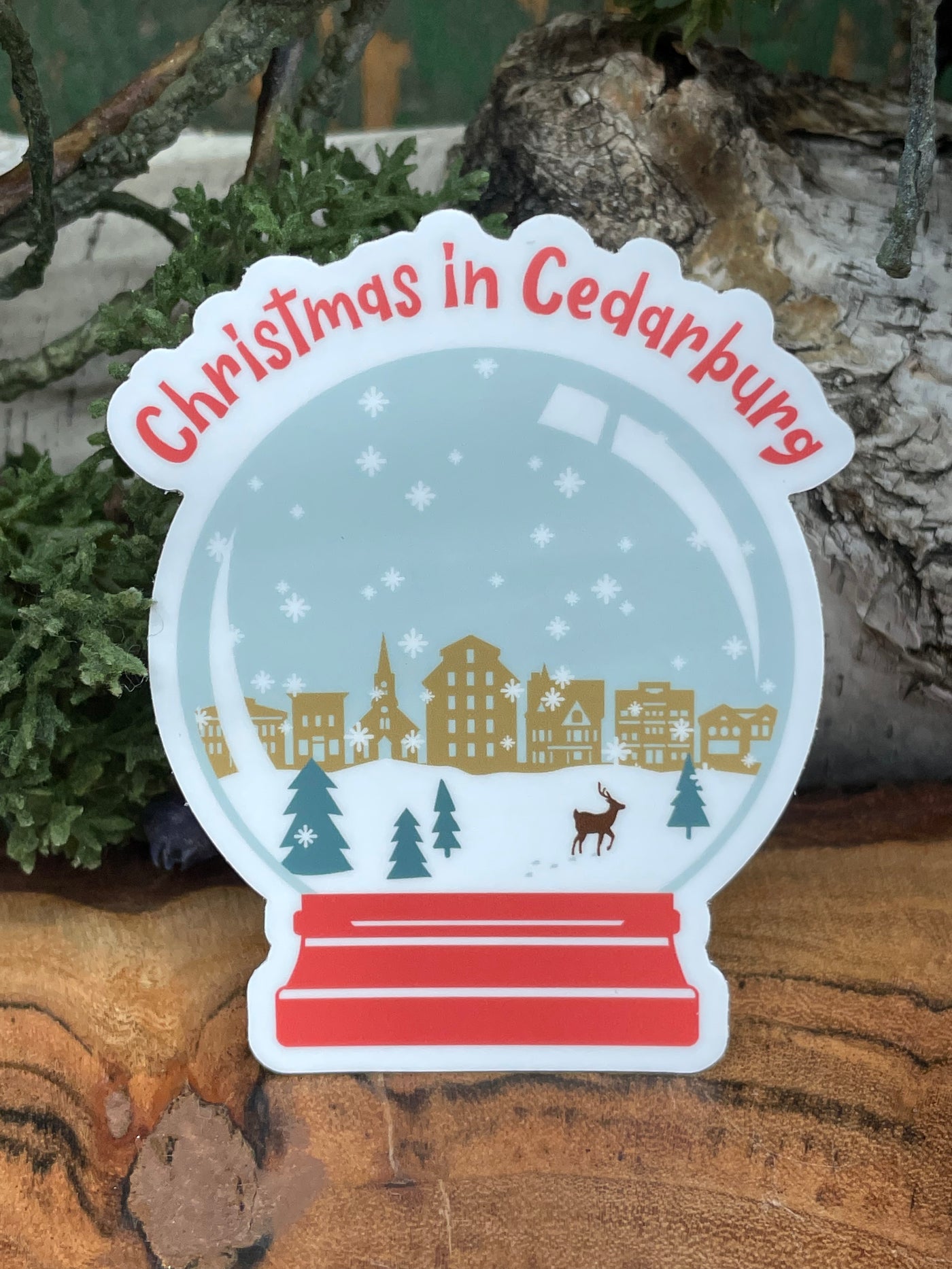 Cedarburg Snow Globe Sticker - Local Delivery