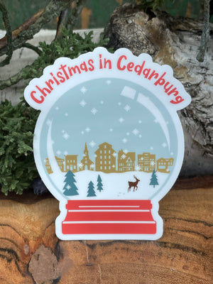 Cedarburg snow globe vinyl sticker