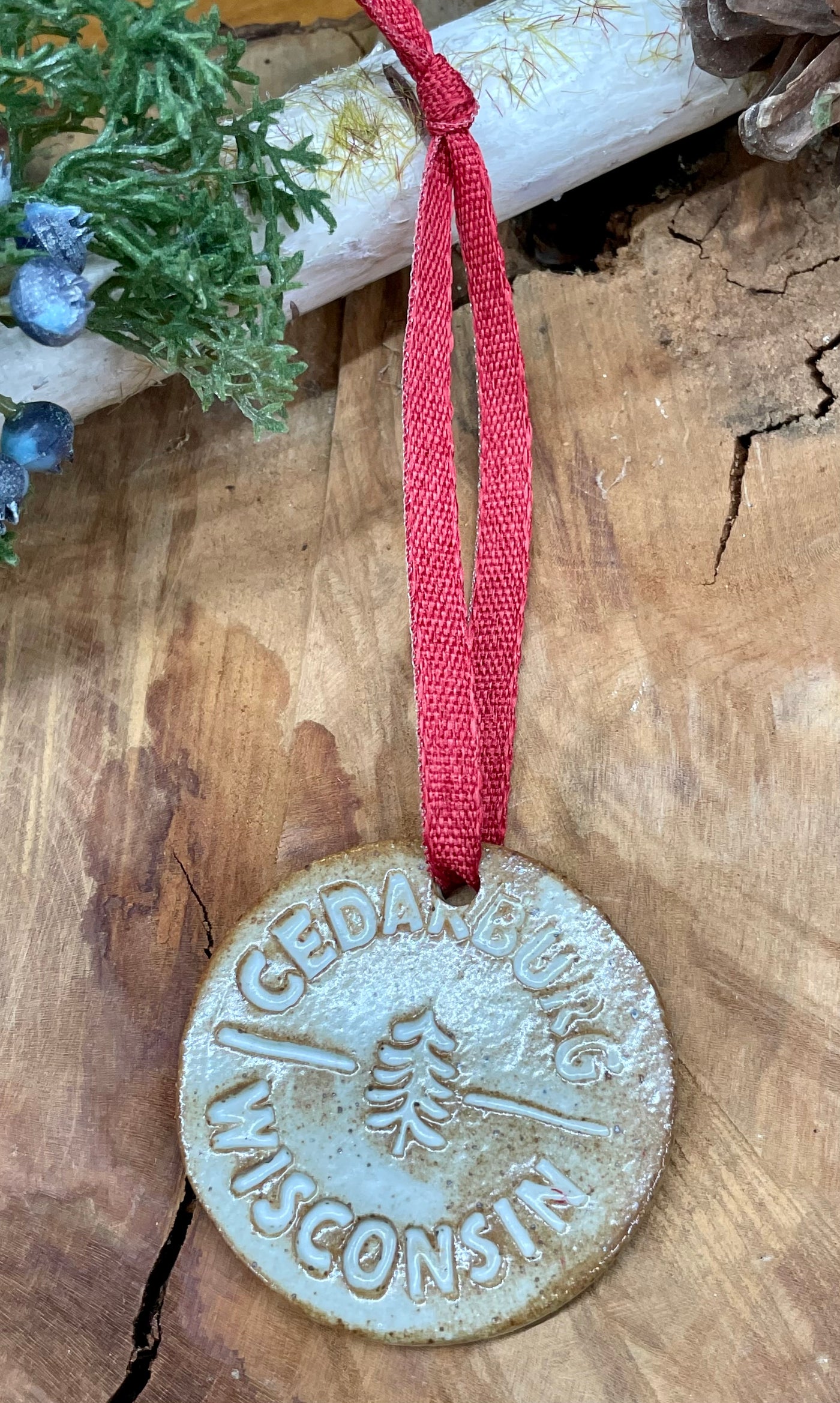 Cedarburg/Wisconsin/Tree Handmade Ceramic Ornament