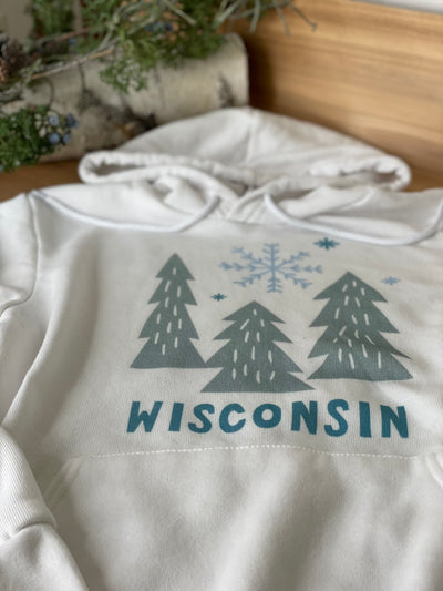Wisconsin Snowy Trees Unisex Hoodie -Local Delivery
