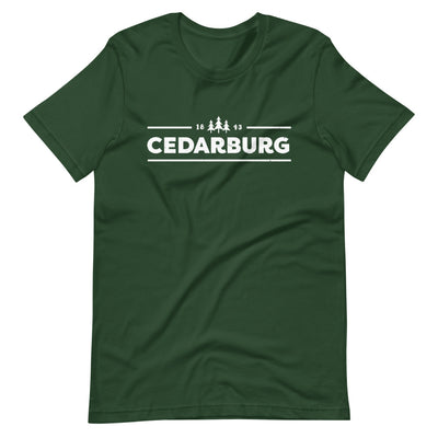 Forest Unisex t-shirt with white Cedarburg 1843 design