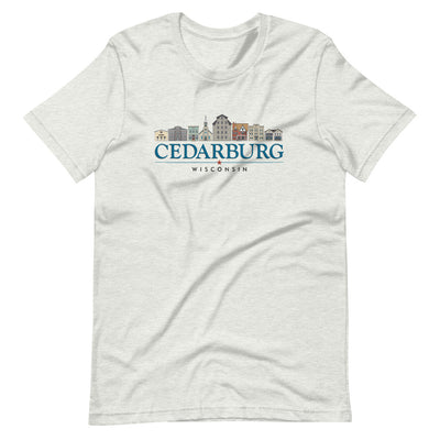 Ash Unisex T-shirt with color Downtown Cedarburg design