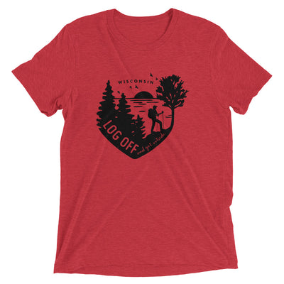 Red Triblend Log Off Unisex T-shirt